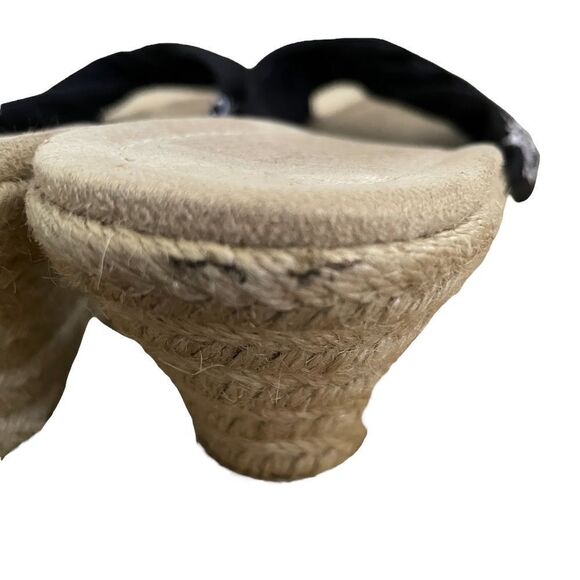 Coldwater Creek ~ Black Fabric w/ White Embroidery ~Slip On ~ Espadrilles - Picture 5 of 11